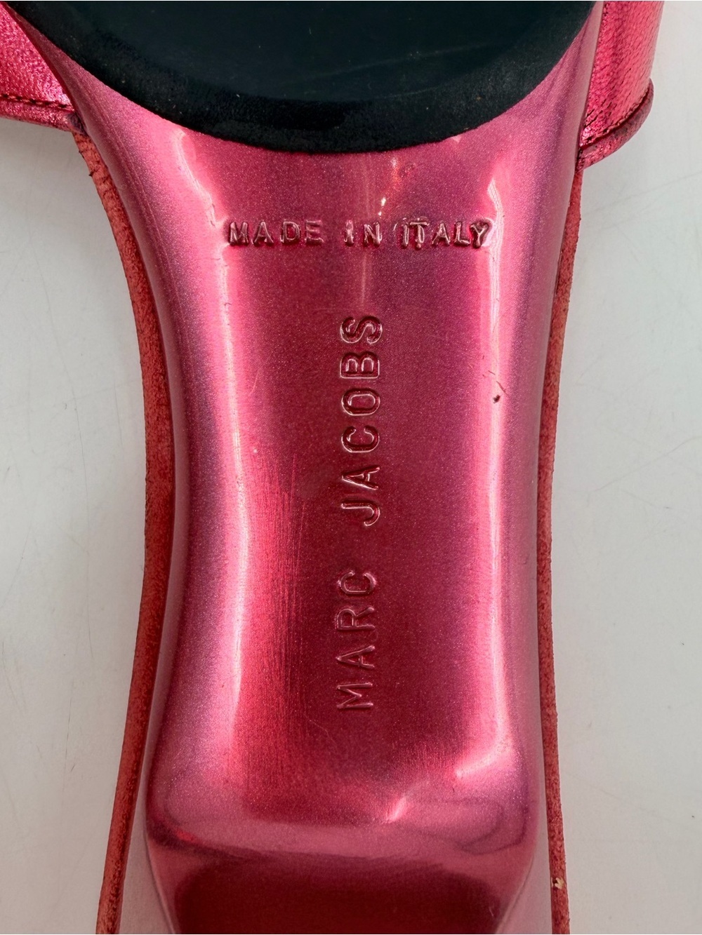 Vintage Y2K Marc Jacobs 2005 Pink Barbie Star Metallic Kitten Heel Sandals 9 - Picture 8 of 9